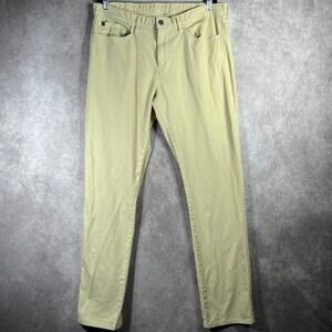 Turtleson Pants Mens 38 Tan Khaki Chino Straight Trousers Flat Front Casual Golf